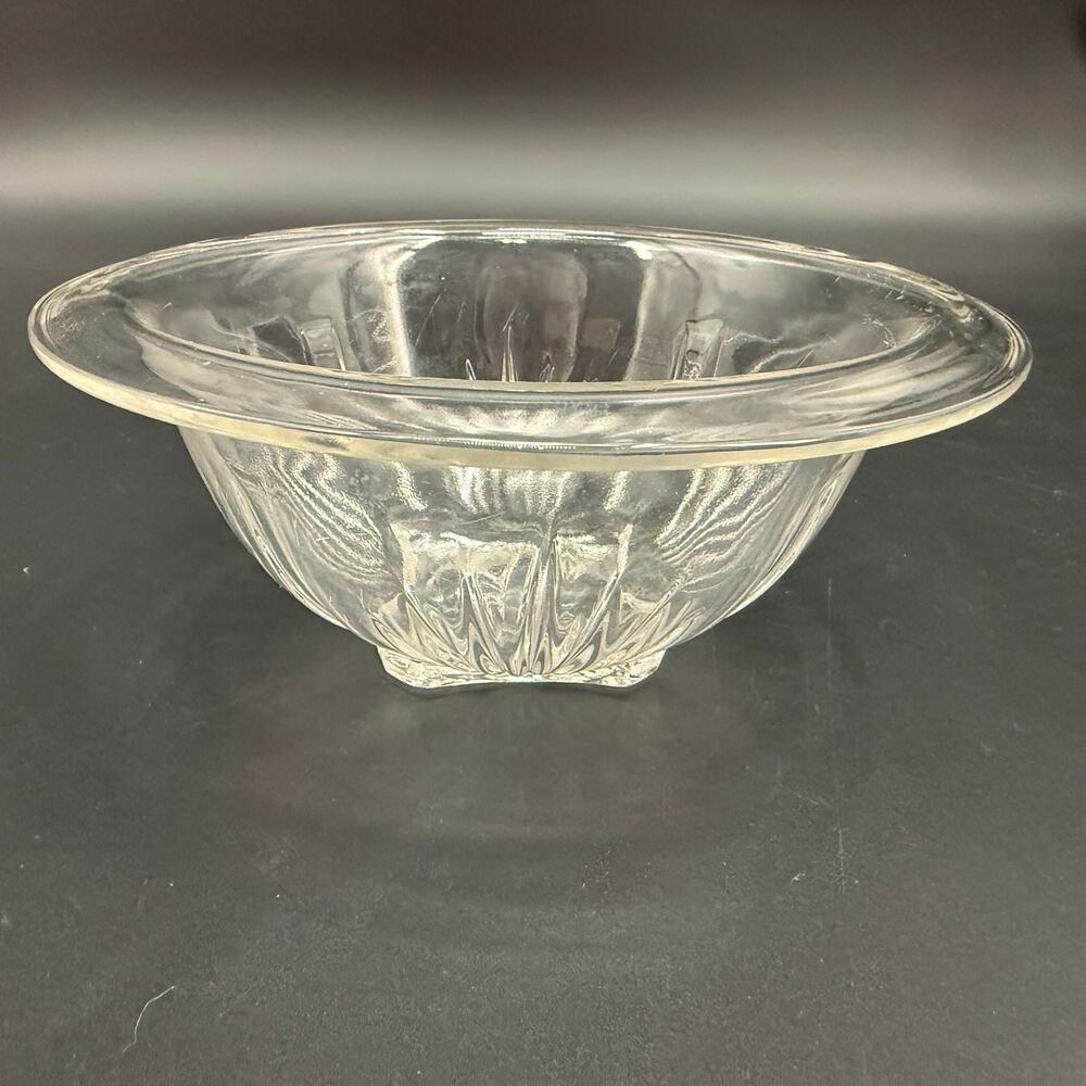 vintage Federal Glass Star Clear 7" Mixing Bowl kitchen glassware serving dish